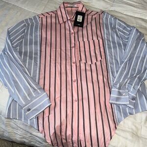 Fashion nova strip button down